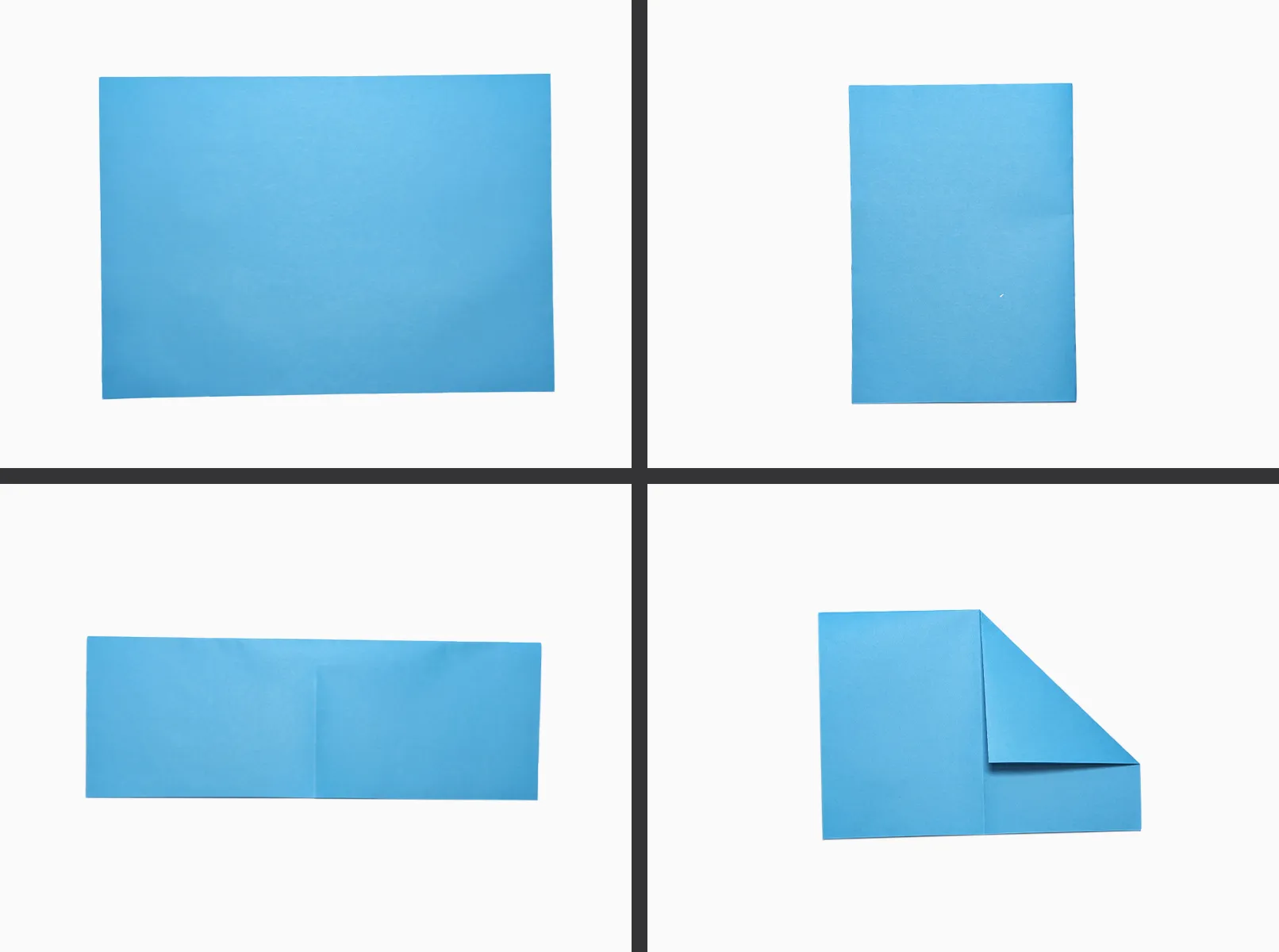 Stapsgewijze handleiding om een vliegtuig van papier te vouwen. Stap 1