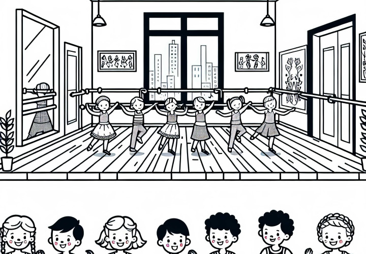 Escola de dança desenho para colorir grátis – Um prazer criativo Imagem para colorir de escola de dança grátis - Um prazer criativo