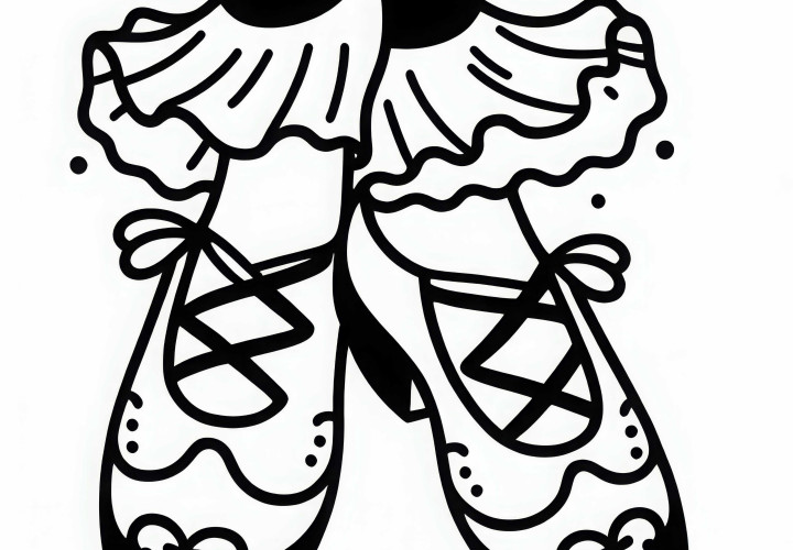 Desenho para colorir de sapatos de dança grátis