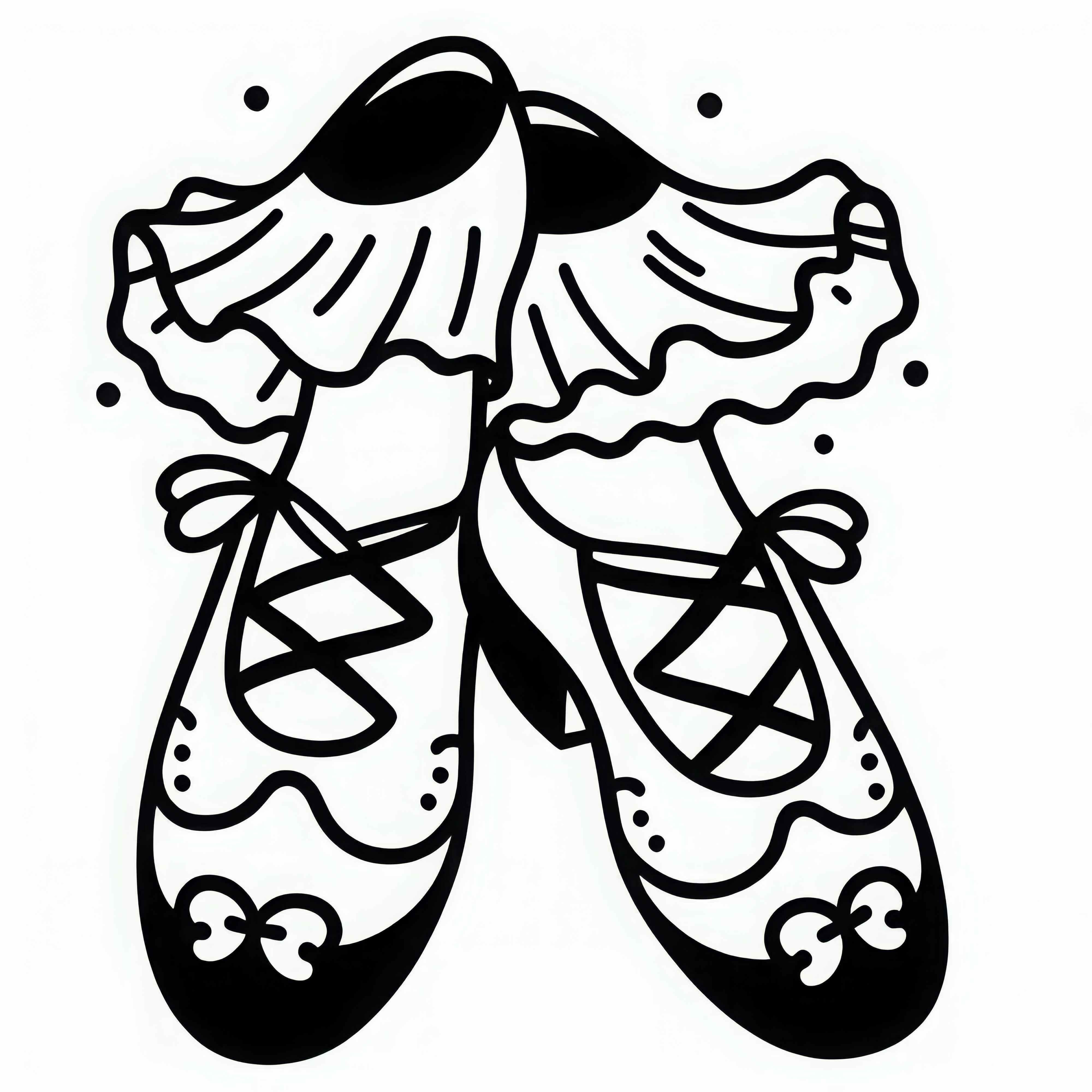 Desenho para colorir de sapatos de dança grátis