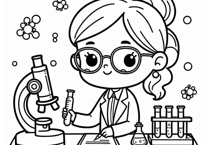 Videnskabsmand Farvelægning Billede Gratis nedlasting og online farvelægning