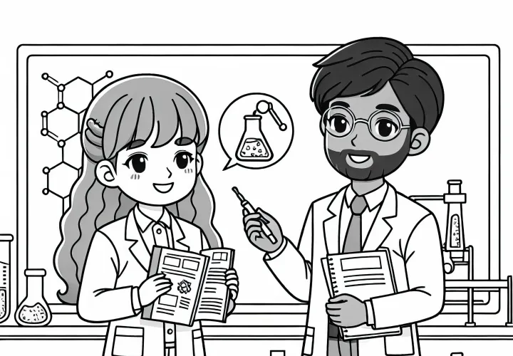 Forskere præsenterer forskningsresultater - Malebillede gratis