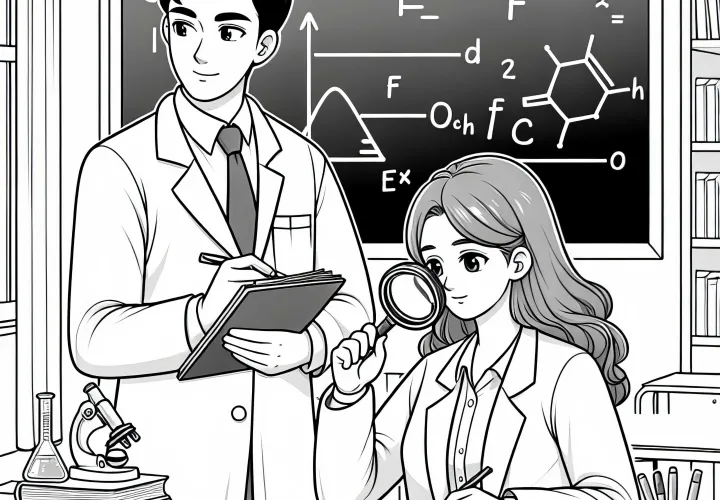 Universitet med forsker farvelægning billede gratis