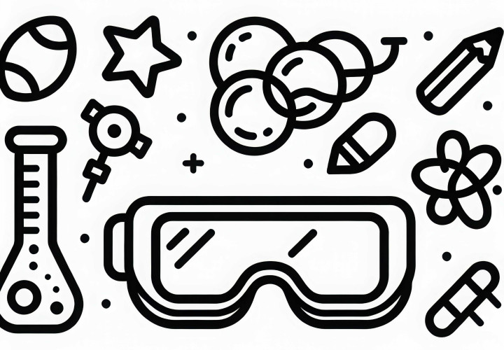 Gafas de protección para científicos - Dibujo para colorear gratis