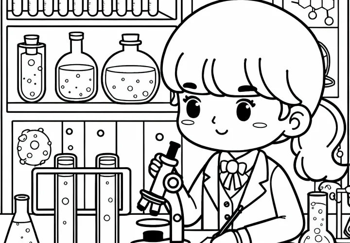 Labor med videnskabsmand – Maleblanket gratis