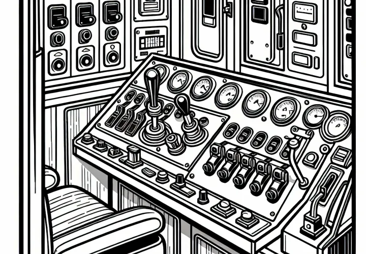 Alat kontrol di kereta Gambar mewarnai Gratis