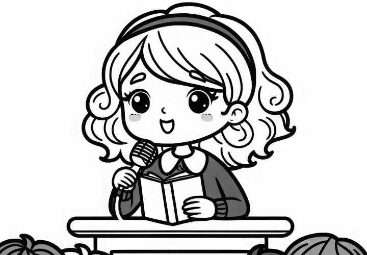 Forfatterinde ved oplæsning for publikum – Maleblanket gratis