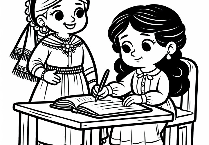 Schriftstellerin beim Signieren eines Buches – Malvorlage Kostenlos Schriftstellerin beim Signieren eines Buches – Malvorlage Kostenlos