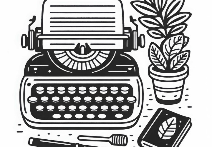 Schreibmaschine eines Schriftstellers als Ausmalbild kostenlos Schreibmaschine eines Schriftstellers als Ausmalbild kostenlos