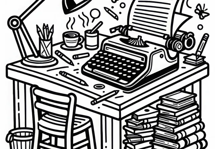 Forfatterens skrivebord - Gratis udfyldningsbillede