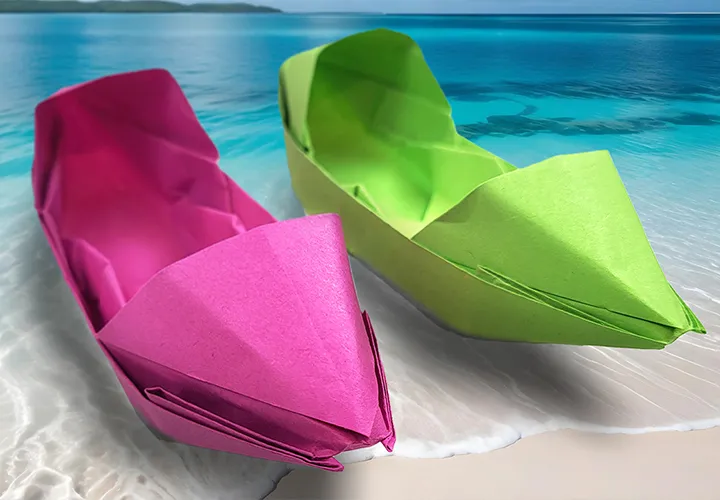 Barco a motor de origami rápido: instruções passo a passo com fotografias e vídeo