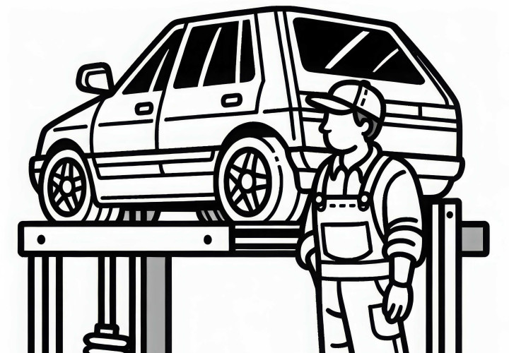Elevador de coches - Dibujo para colorear gratis