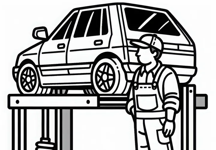 Elevador de coches - Dibujo para colorear gratis
