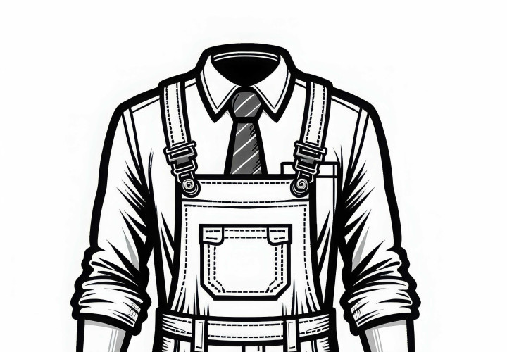 Ropa de protección para mecánicos: dibujo para colorear de mono y guantes gratis