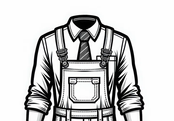 Ropa de protección para mecánicos: dibujo para colorear de mono y guantes gratis
