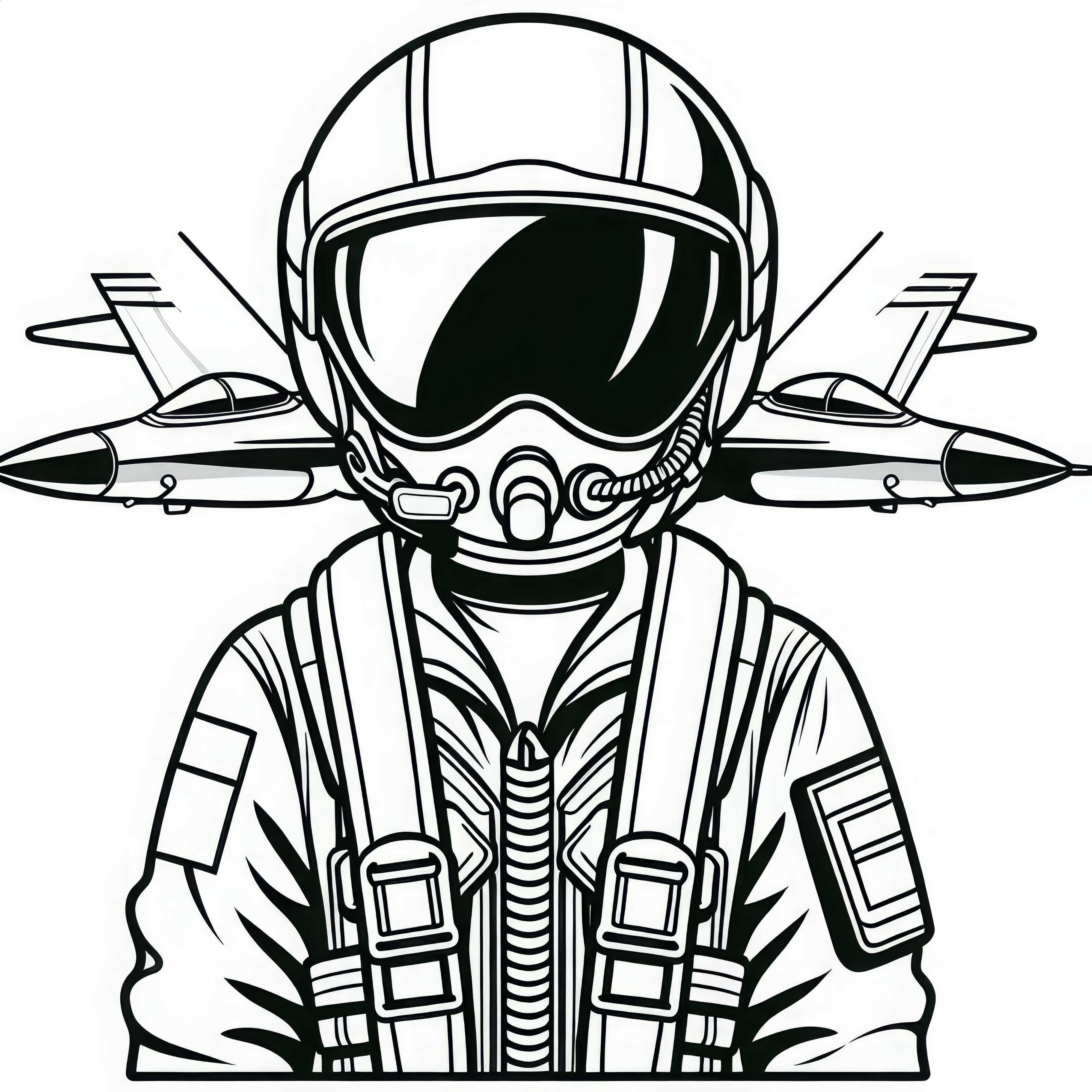 Descargar gratis una imagen para colorear de un piloto de caza