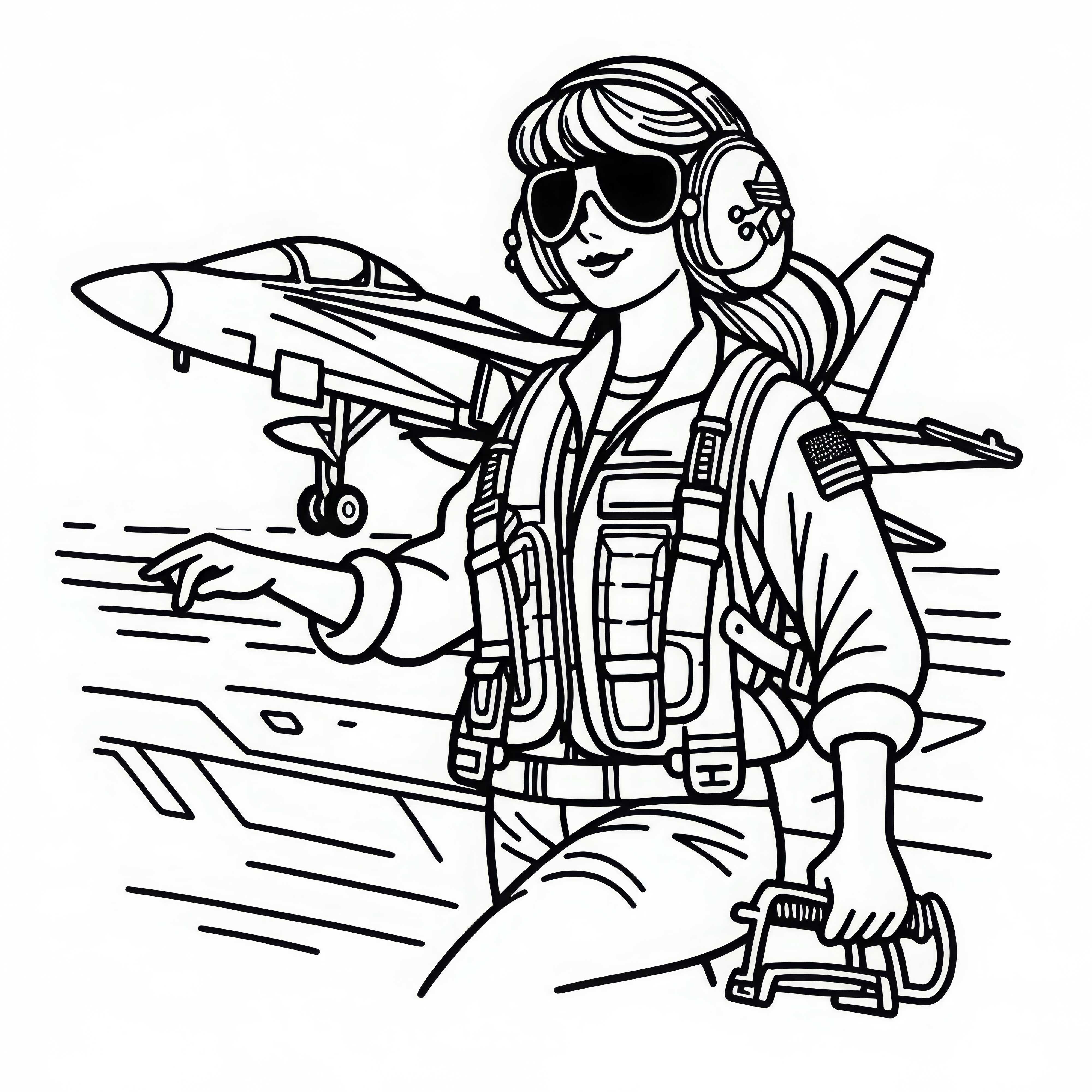 Plantilla de colorear de piloto gratis