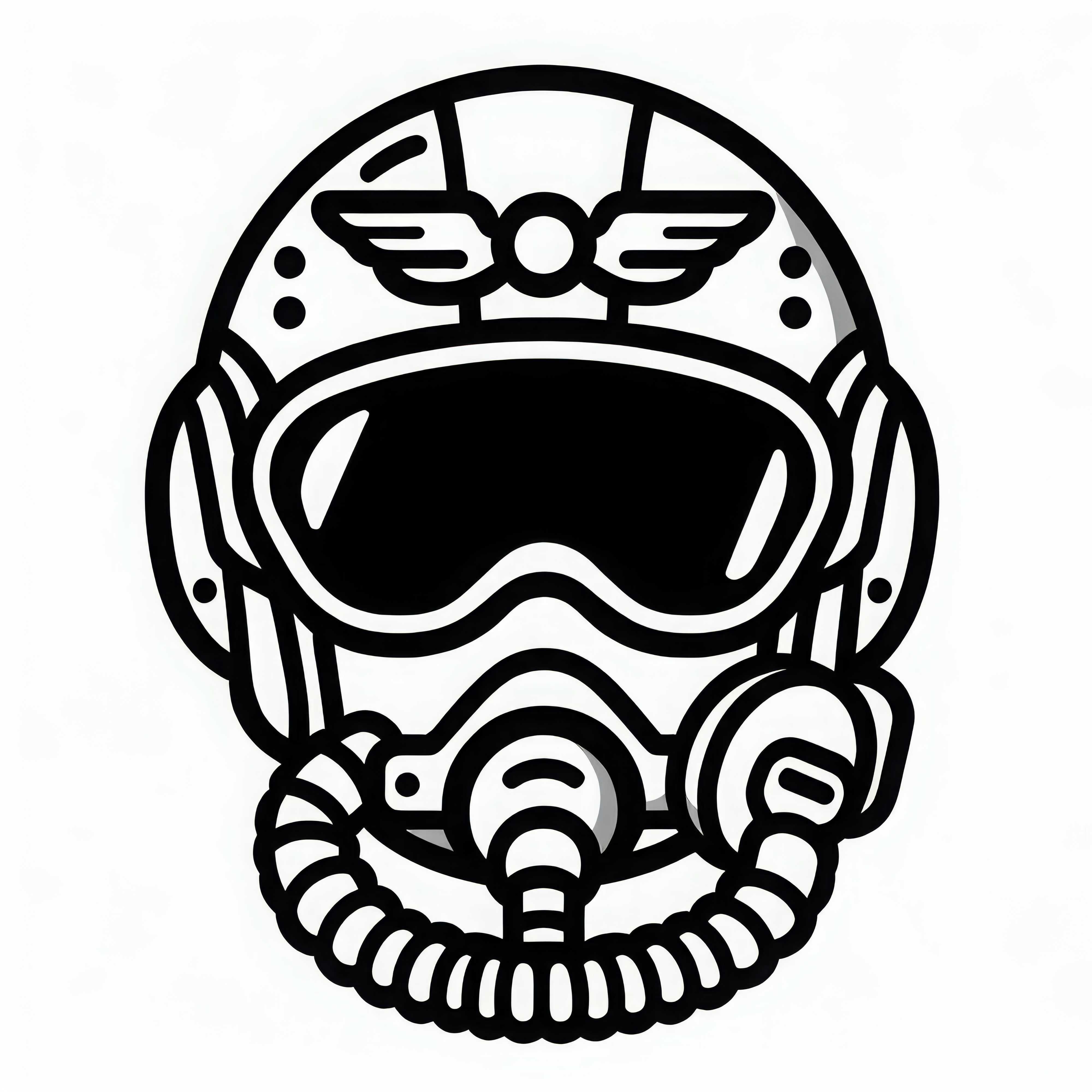 Casco de un piloto de caza como imagen para colorear gratis