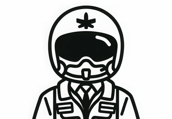 Traje de vuelo de un piloto de caza - dibujo para colorear para descargar gratis