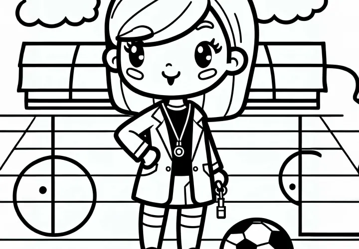 Kostenlose Ausmalbilder für Fußballtrainerinnen