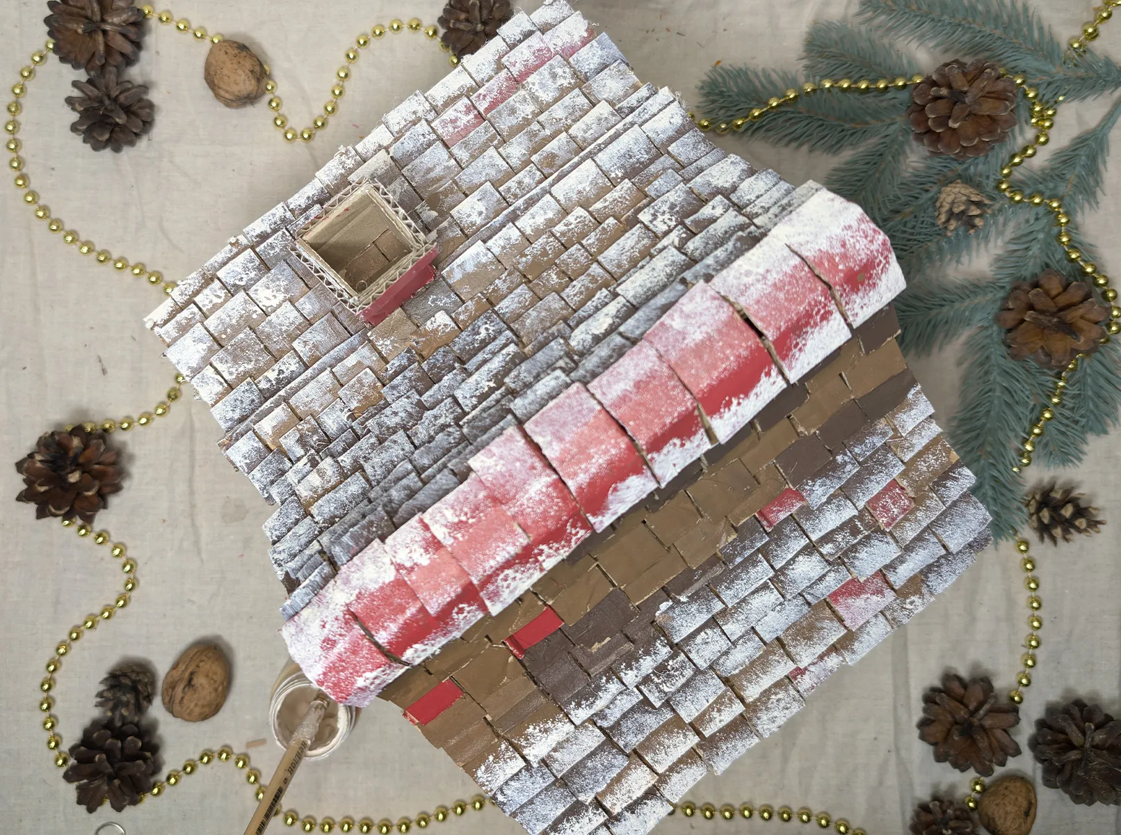 Petunjuk langkah demi langkah untuk membangun rumah Natal: Gambar 13