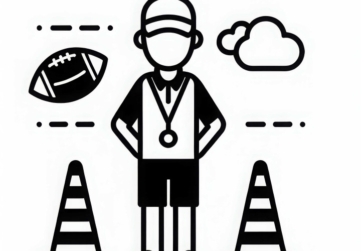 Trainingshütchen für Übungen beim Fußballtraining – Malvorlage kostenlos zum Download Trainingshütchen für Übungen beim Fußballtraining – Malvorlage kostenlos zum Download