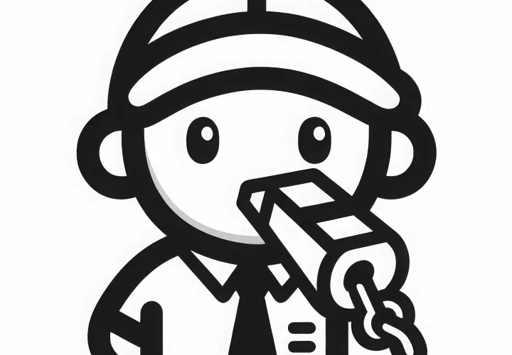 Pfeife eines Fußballtrainers als Malvorlage – Einfach und Kostenlos