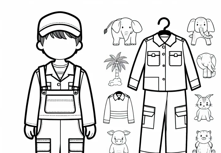 Schutzkleidung für Tierpfleger - Malvorlage gratis