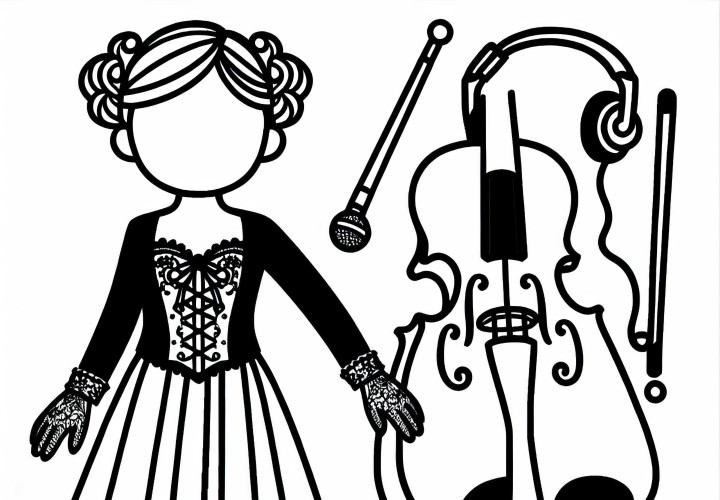 Ropa de concierto para músico - Plantilla para colorear gratuita