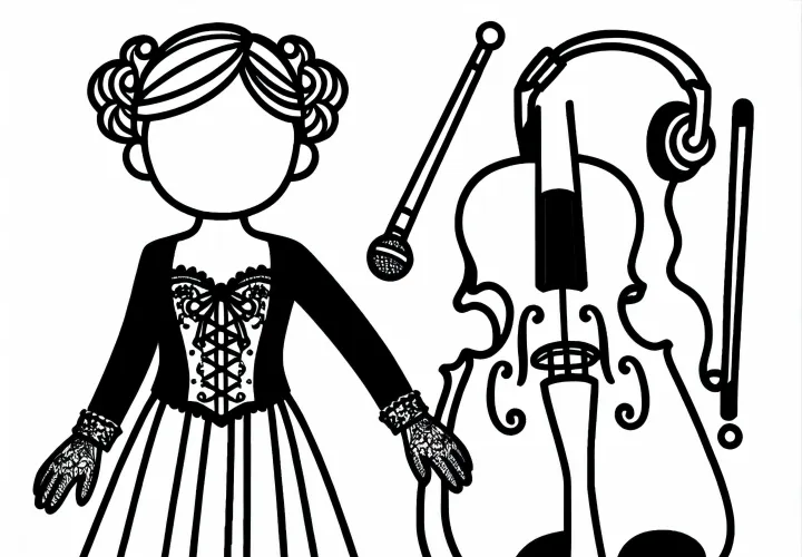 Ropa de concierto para músico - Plantilla para colorear gratuita