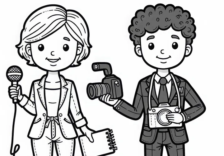 Zwei Reporter Malvorlage Kostenlos