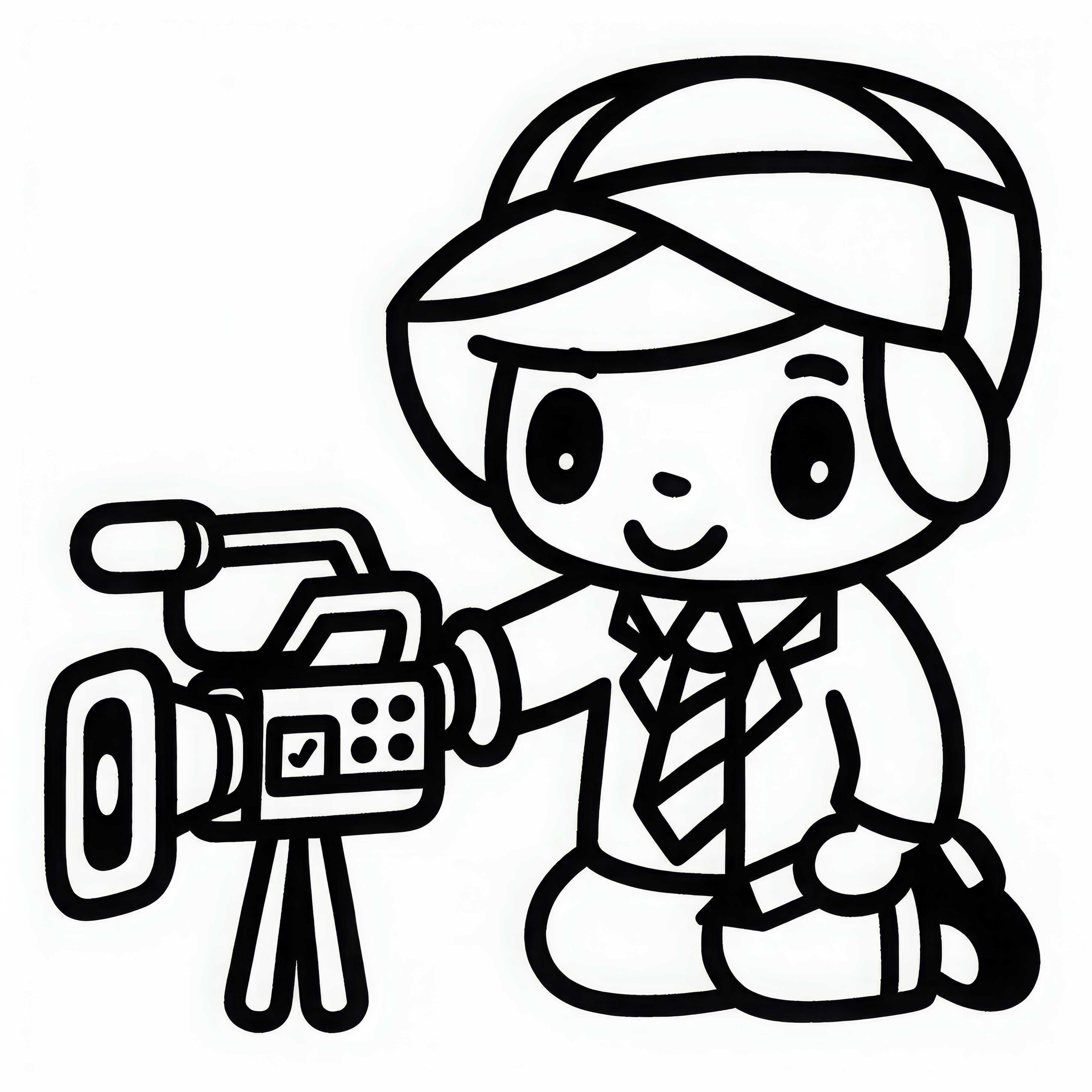 Câmera de vídeo para repórteres - Desenho para colorir simples e gratuito