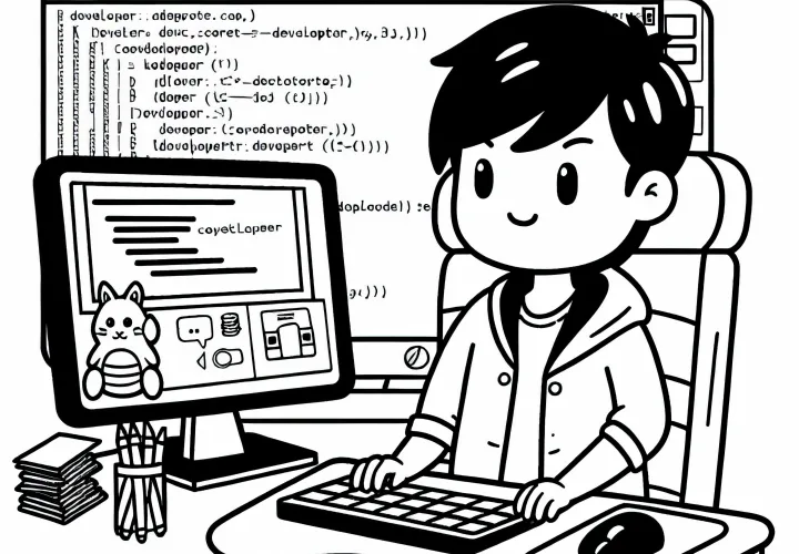 Ausmalbild für Entwickler – Kostenlose Malvorlage