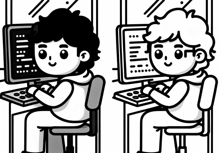 Entwickler Programmieren am Computer – Ausmalbild Einfach Gratis Entwickler Programmieren am Computer – Ausmalbild Einfach Gratis