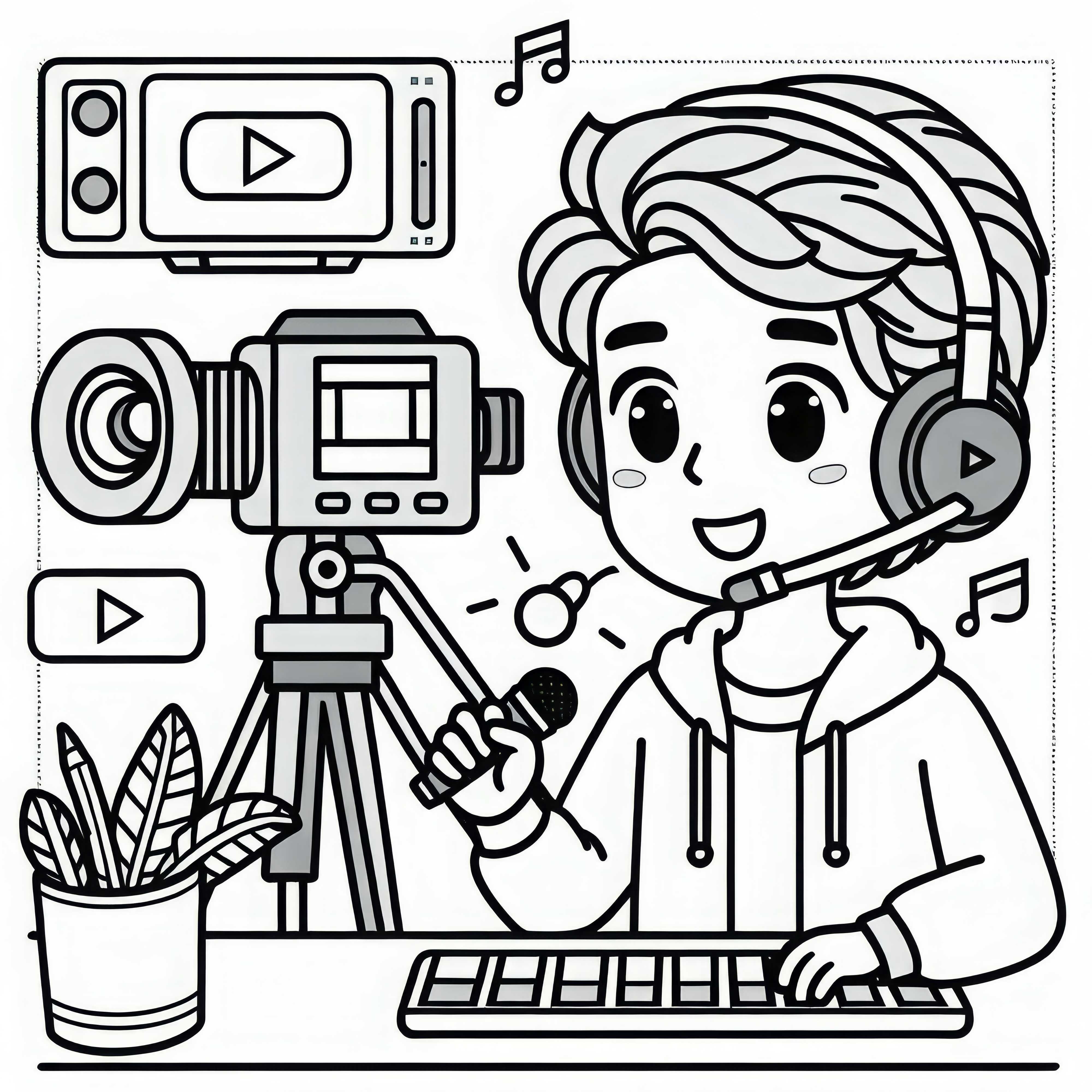 YouTuberの塗り絵 無料ダウンロード