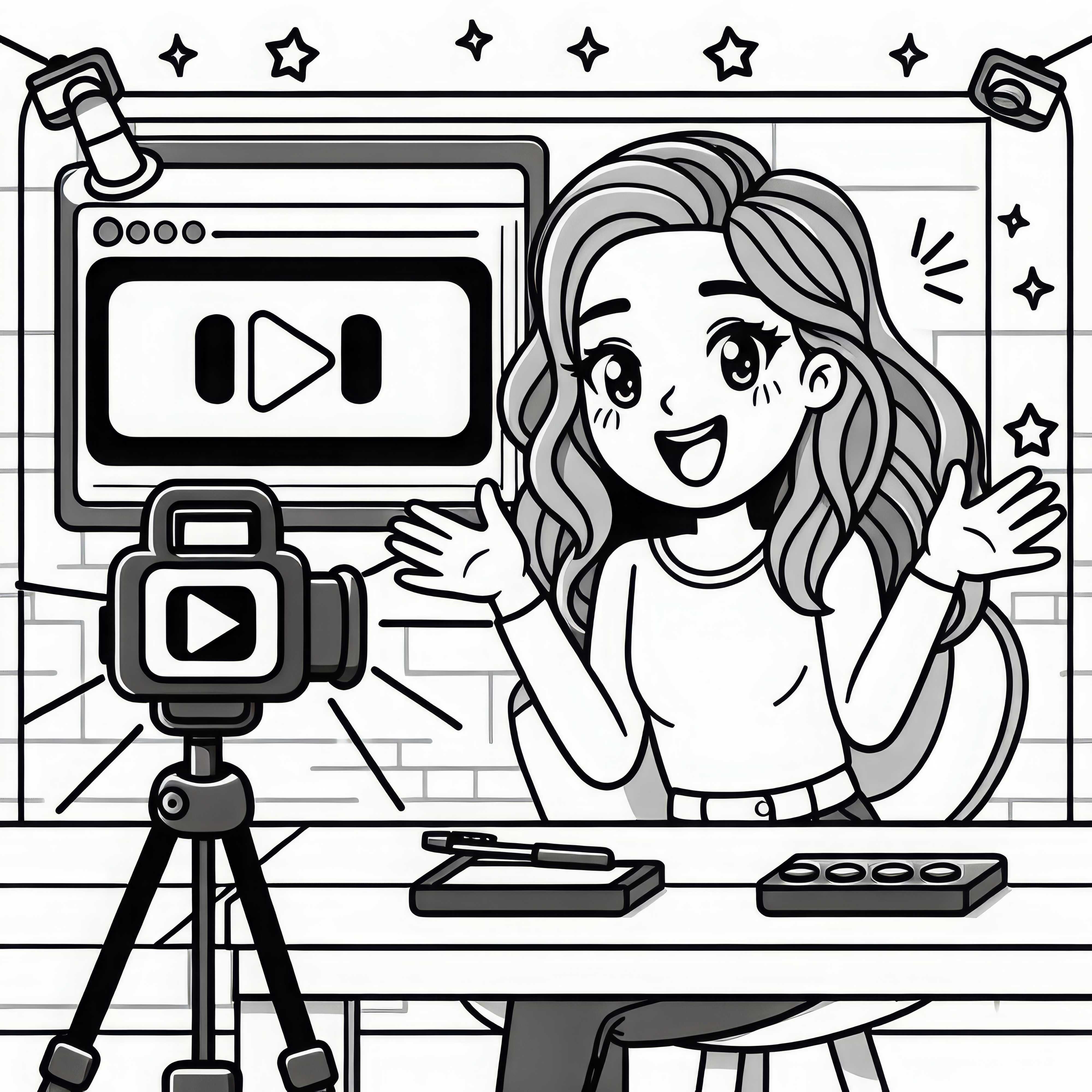 YouTuberの塗り絵 無料