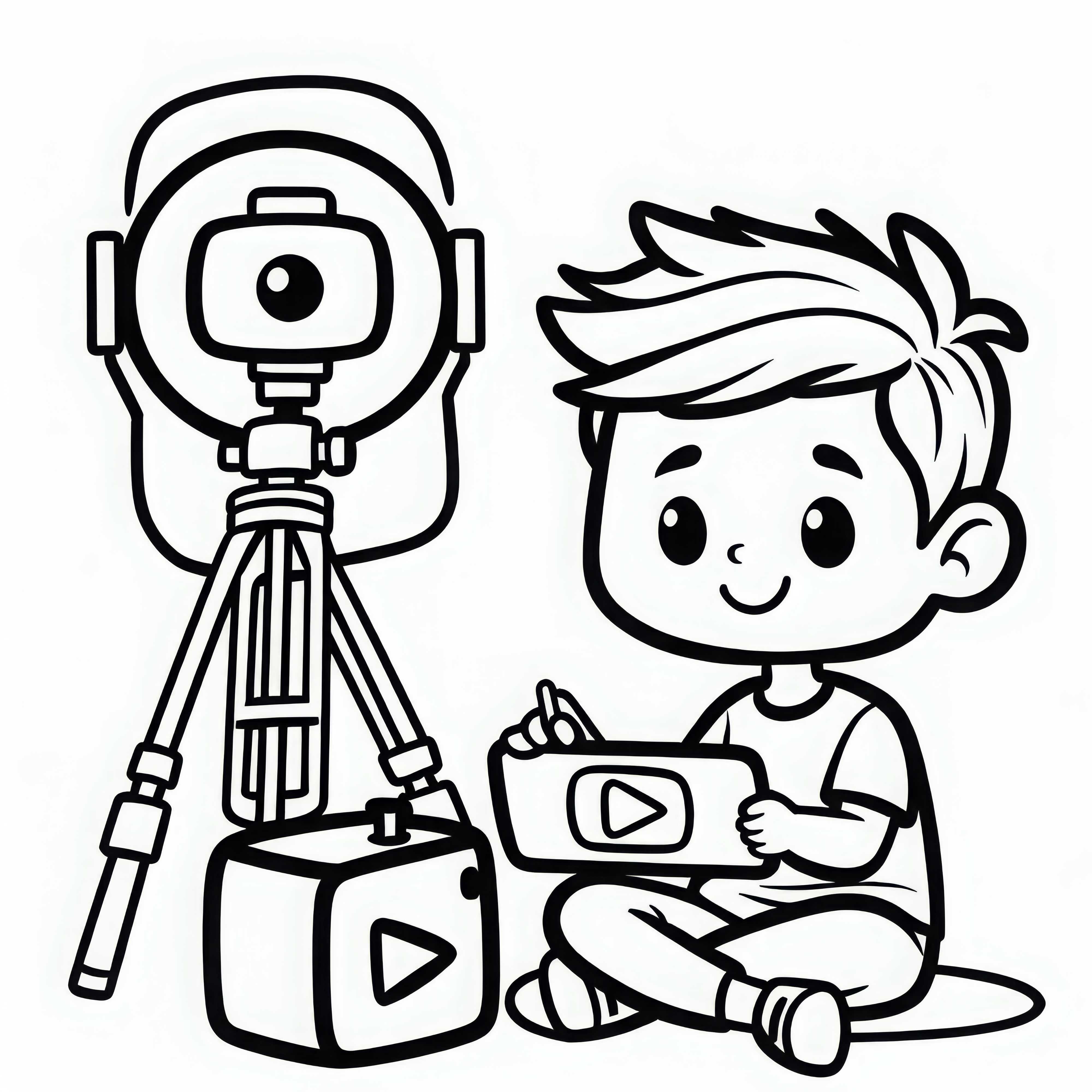 カメラの前のユーチューバー - 簡単で無料の塗り絵