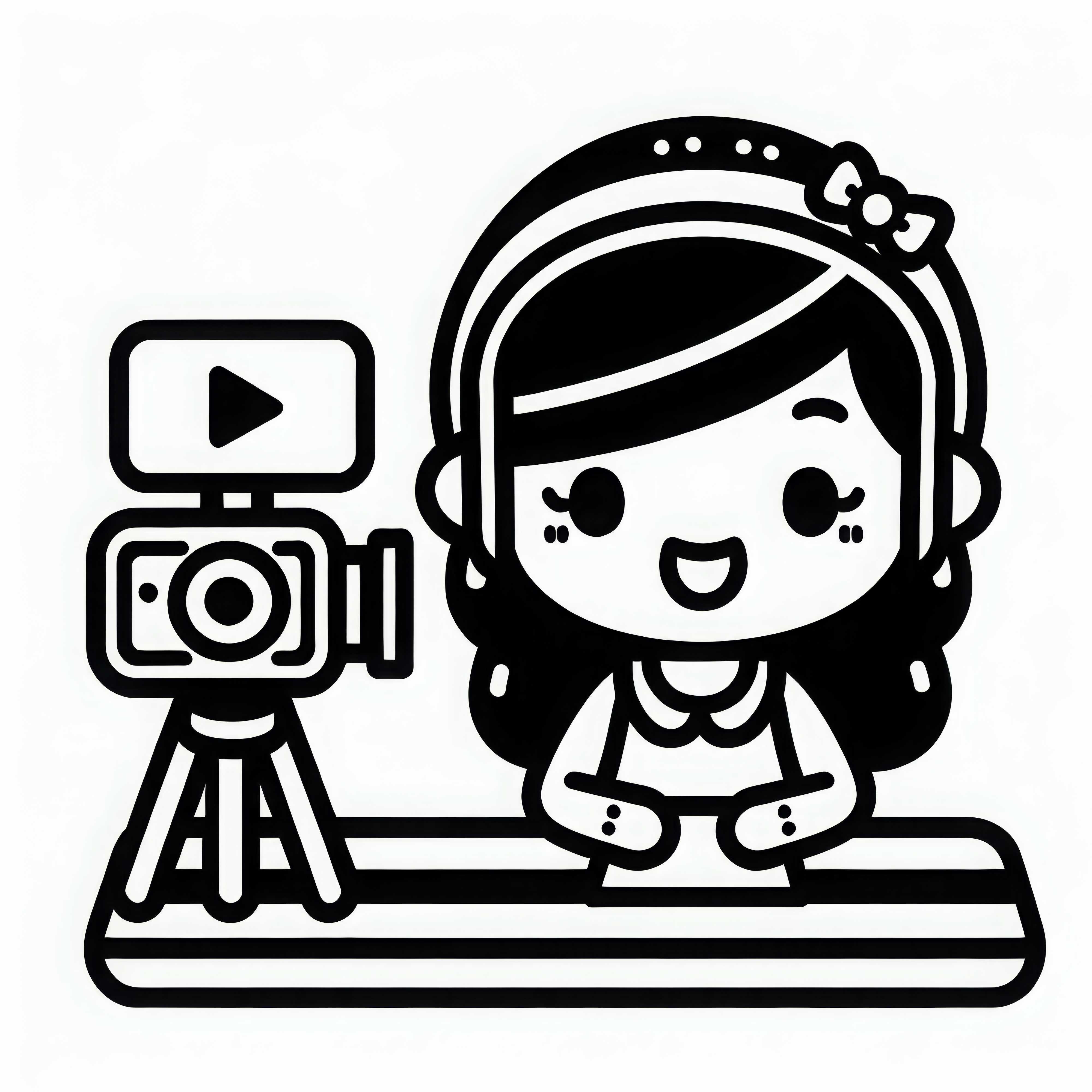 ユーチューバーがカメラの前でチュートリアルを提供 – 塗り絵のテンプレートを簡単に無料で