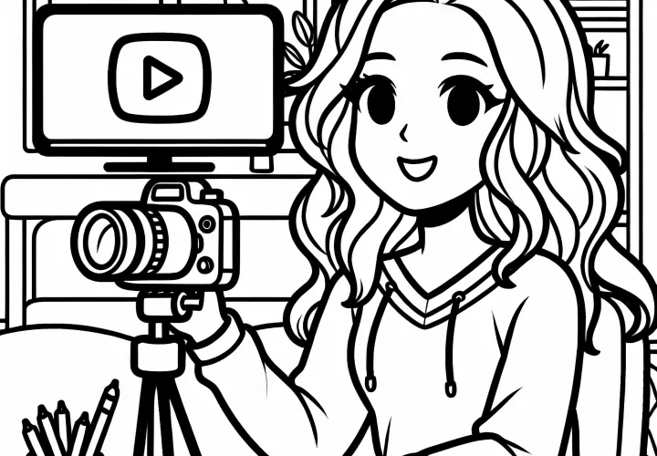 Youtuberin Ausmalbild Kostenlos zum Download