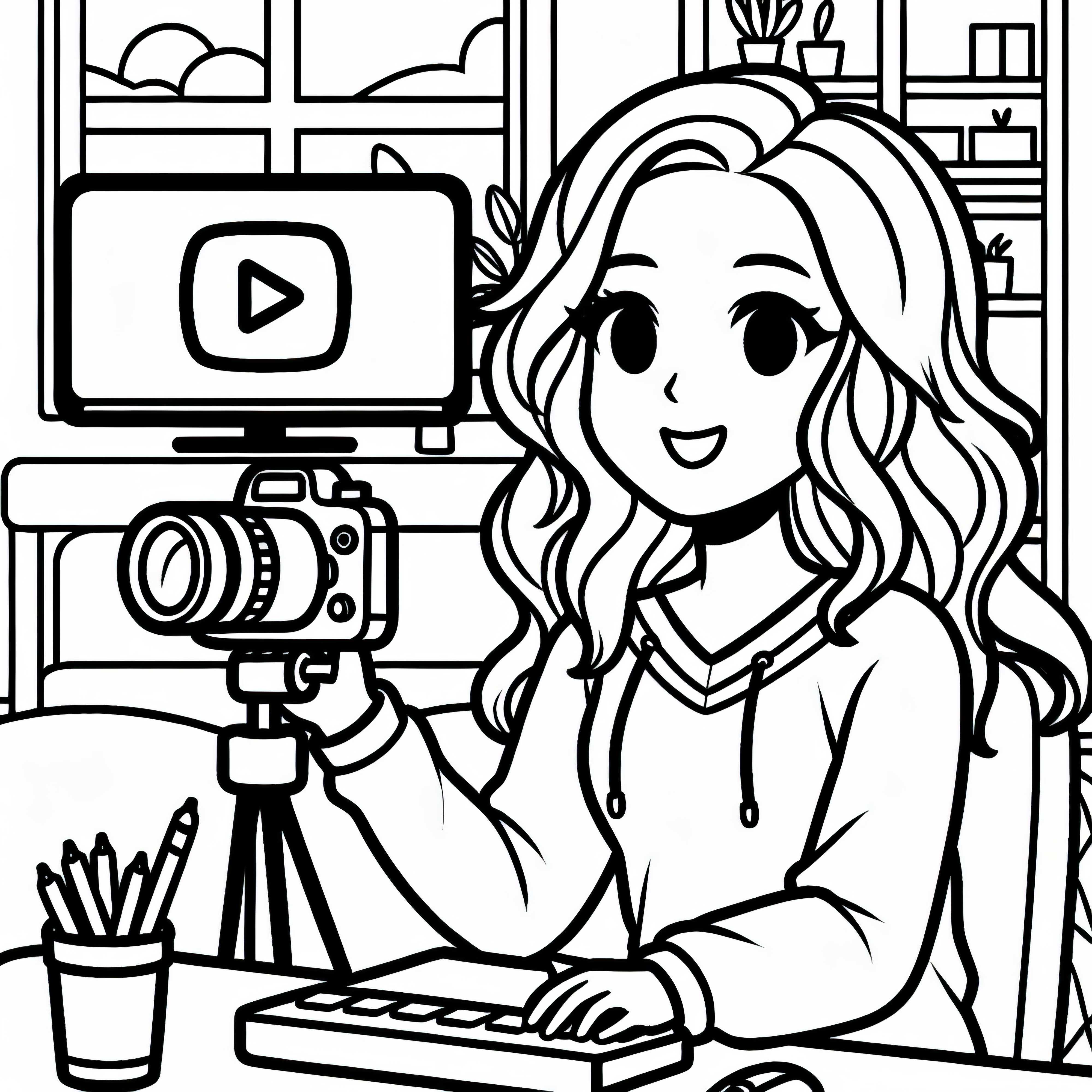 ユーチューバーの塗り絵 無料ダウンロード