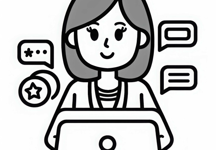 Influencerin beantwortet Kommentare von Followern – Ausmalbild kostenlos Influencerin beantwortet Kommentare von Followern – Ausmalbild kostenlos