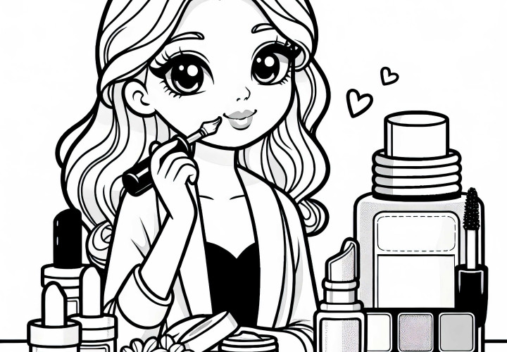 Influencerin testet Beauty Produkt - Malvorlage kostenlos Influencerin testet Beauty Produkt - Malvorlage kostenlos