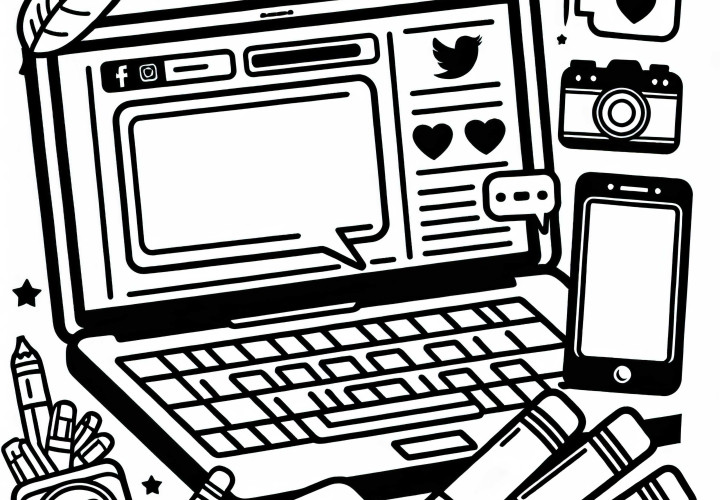 Laptop für Influencer - Malvorlage Kostenlos Laptop für Influencer - Malvorlage Kostenlos