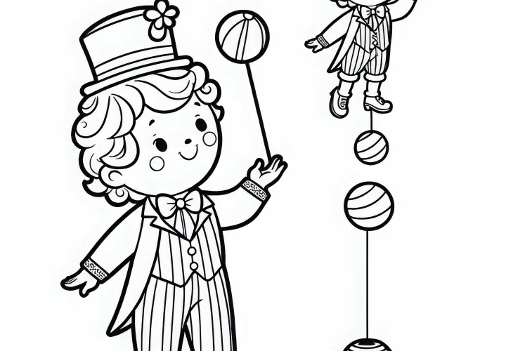 Zirkusartist Malvorlage Einfach Kostenlos