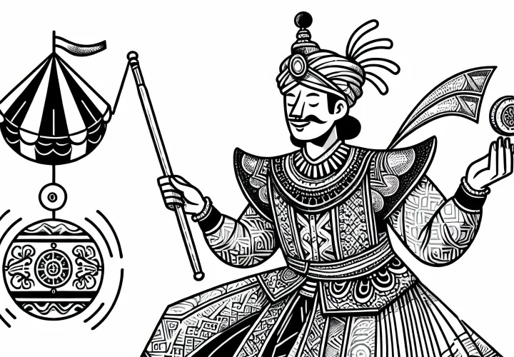 Zirkusartist führt Clownerie auf – Malvorlage gratis