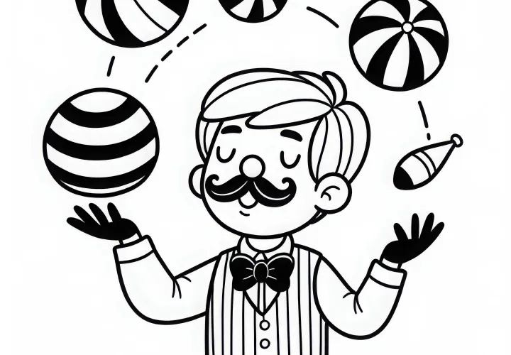 Jongleringsbolde fra en cirkuskunstner – Gratis malebillede til download