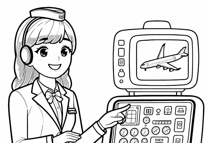Flugbegleiterin Ausmalbild Kostenlos