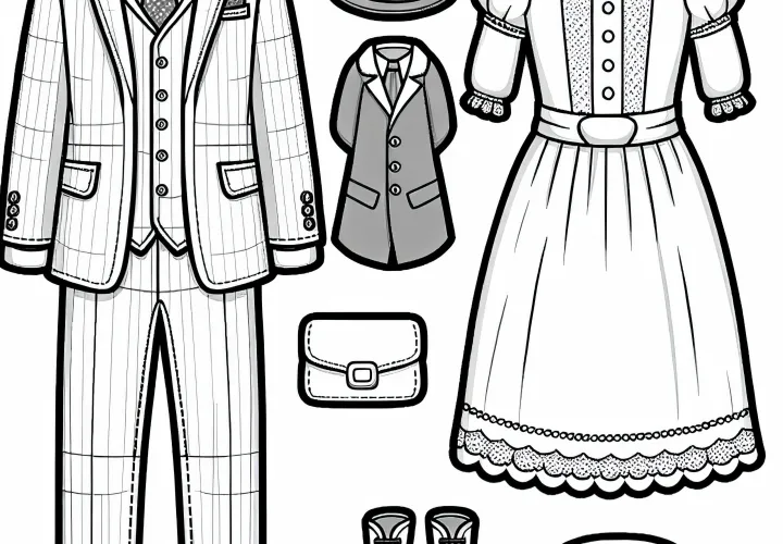 Ausmalbild eines Anzugs-Kostüms für Präsidenten – Kostenlos herunterladen