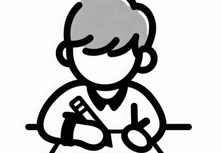 Designer zeichnet Skizze mit Bleistift – Malvorlage einfach kostenlos