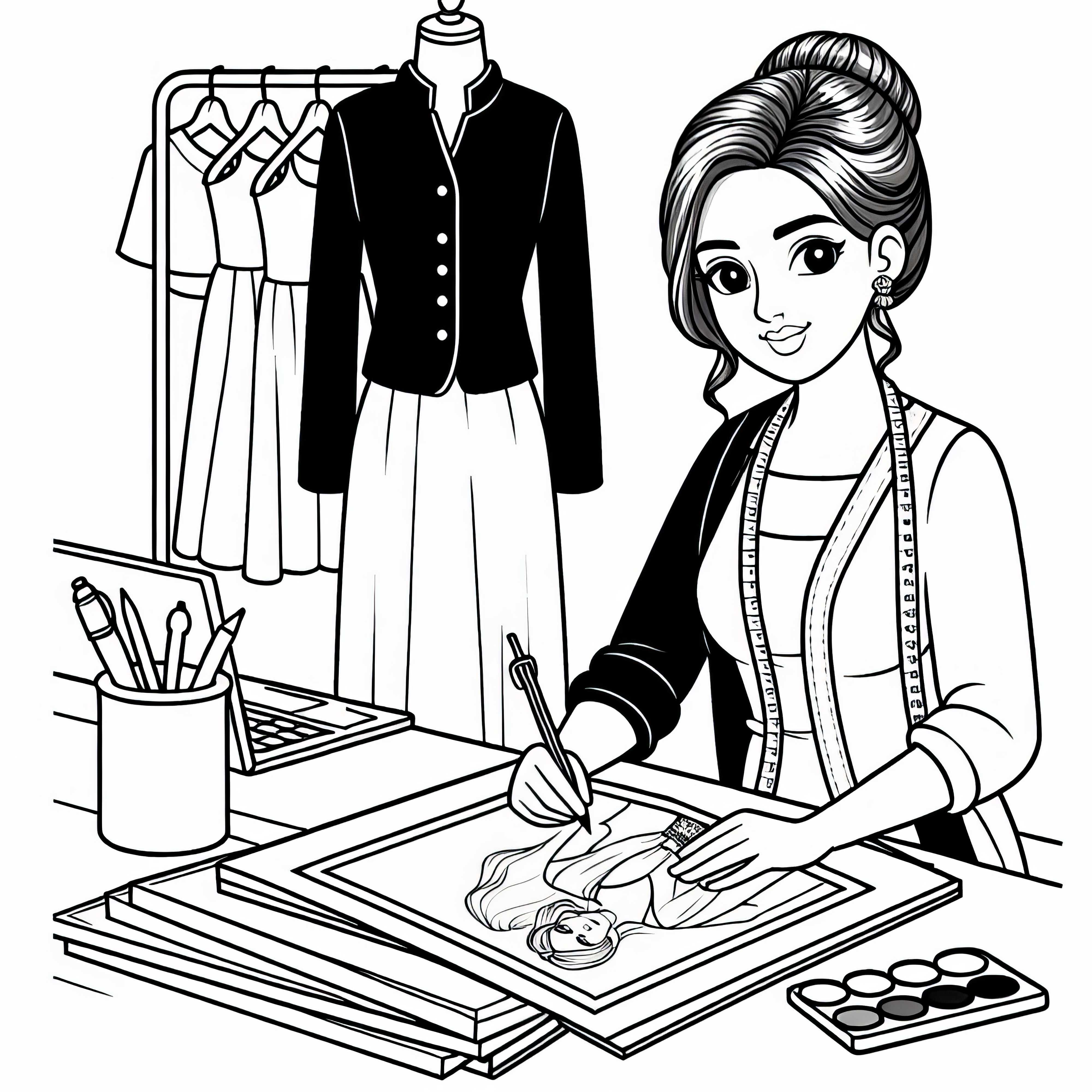 Free Fashion Designer Coloring Page